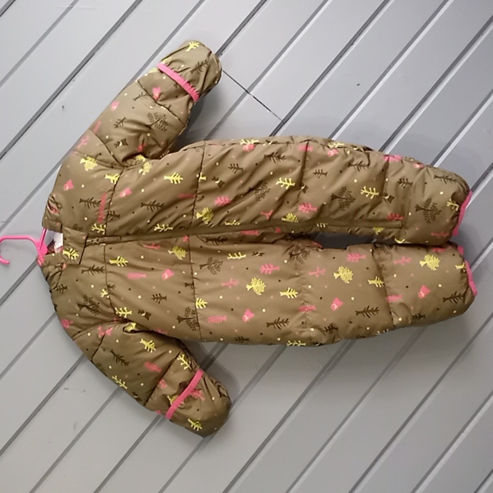 Columbia forest green one piece baby hooded snowsuit